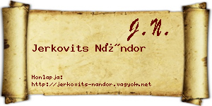 Jerkovits Nándor névjegykártya