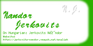 nandor jerkovits business card